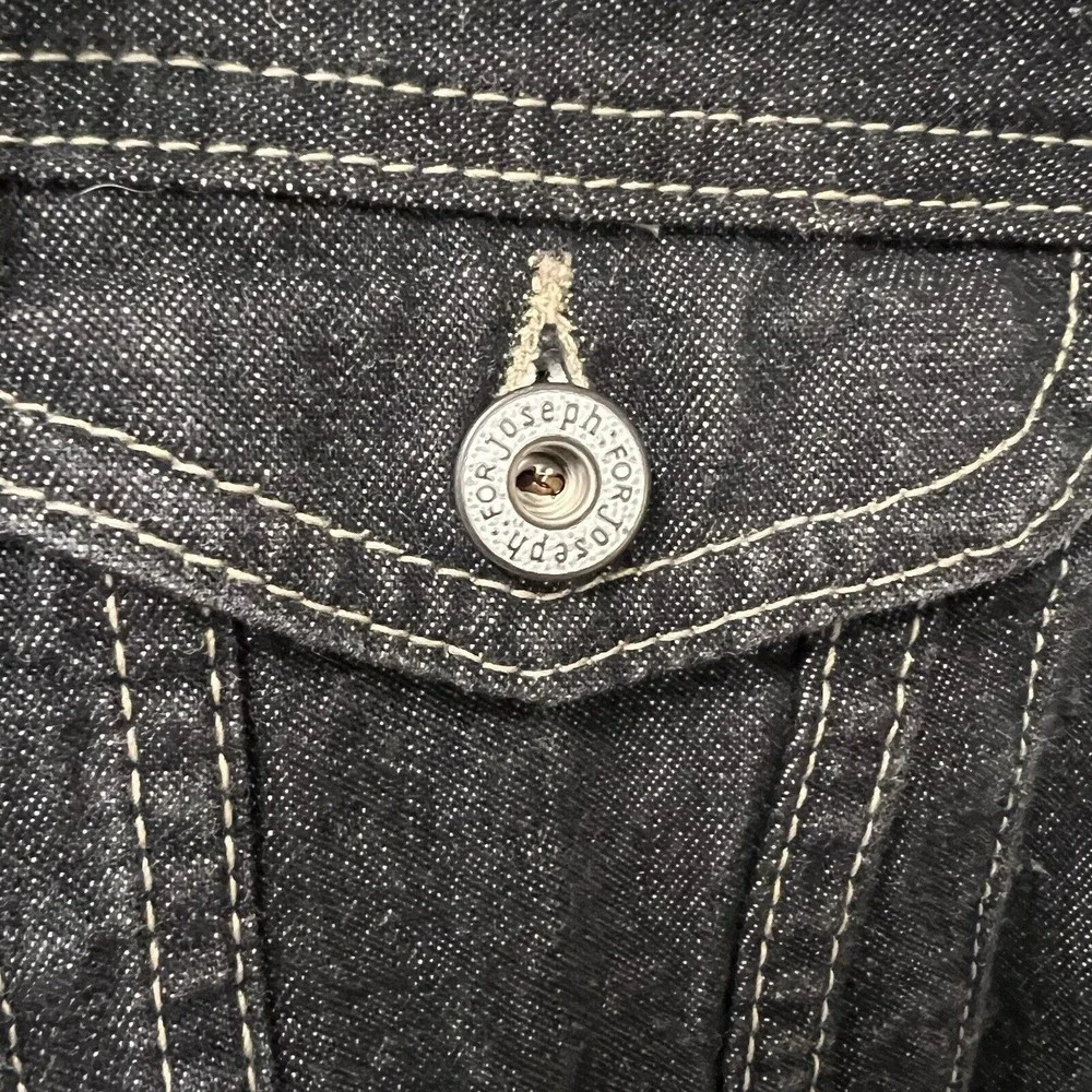 For Joseph for Nordstrom Jean Jacket Womens Small Black Denim 100% Cotton USA - Picture 9 of 16